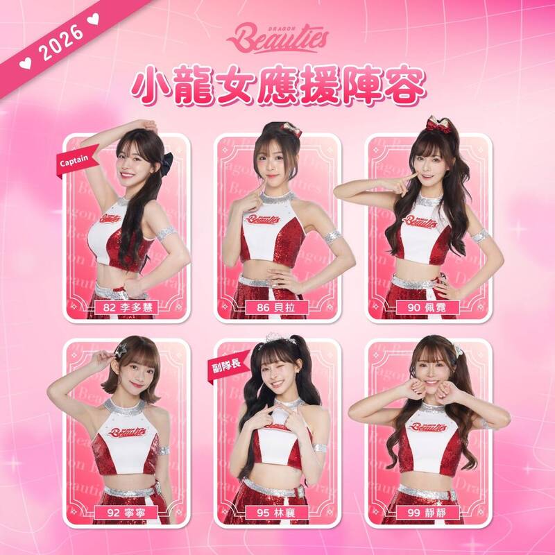 小龍女陣容出爐。（味全龍提供）