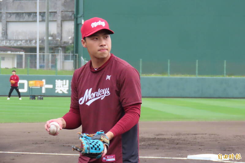 樂天桃猿許賀捷。（資料照，特派記者林宥辰攝）
