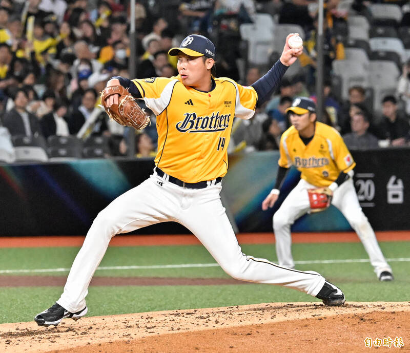 中信兄弟魏碩成。（記者陳志曲攝）