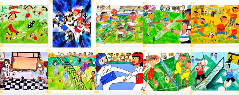 「2026亞運繪畫比賽」徵件最後一個月，此為上屆杭州亞運繪畫比賽特優作品集錦。（中華奧會提供 ）