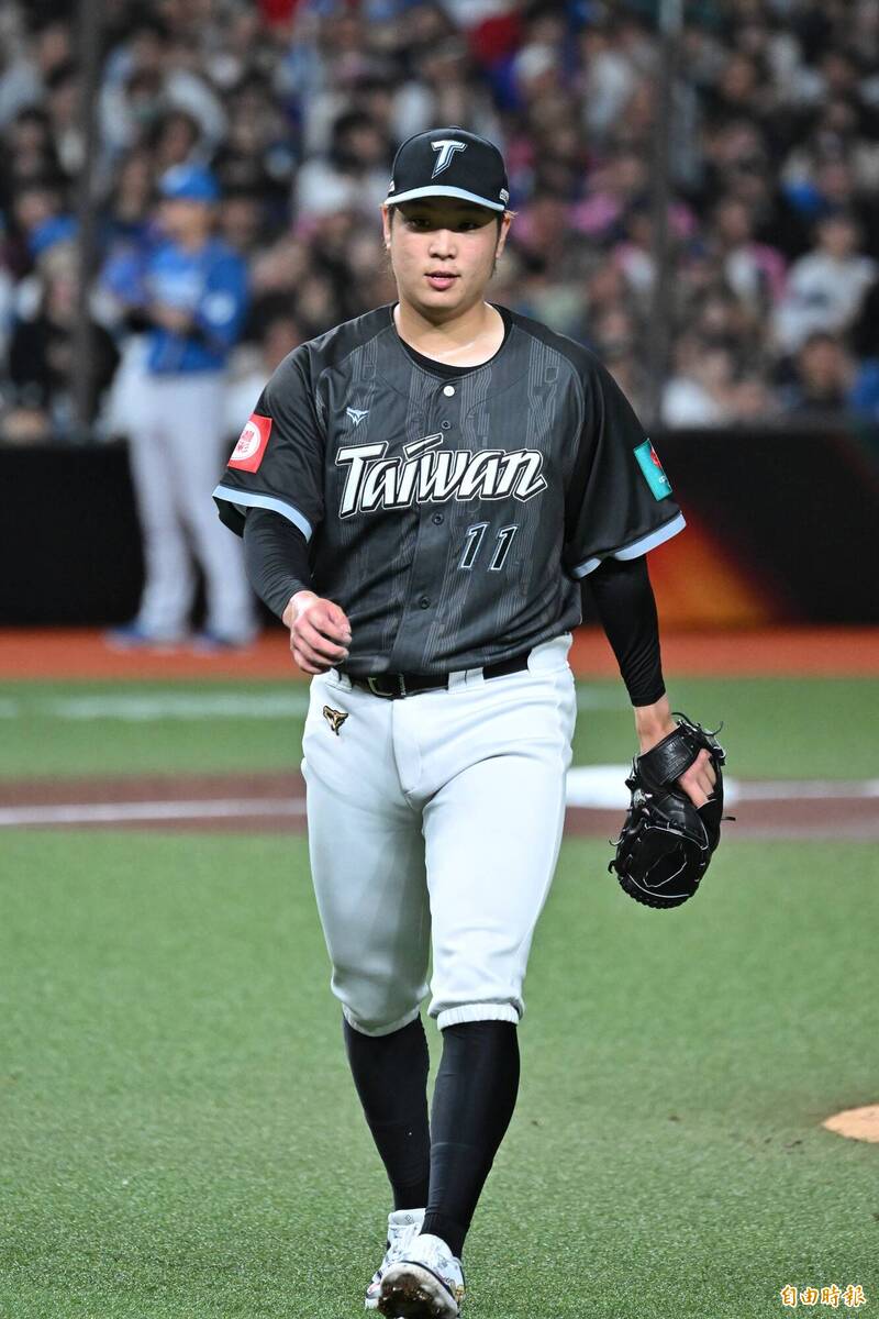 台灣隊先發投手古林睿煬。（記者陳逸寬攝）