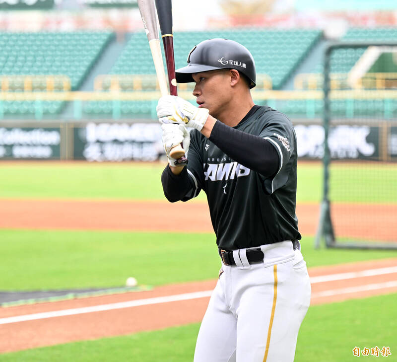 王柏融。（記者李惠洲攝）