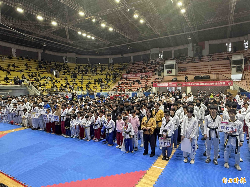 台中城市盃福爾摩沙跆拳道公開賽，來自日、韓、泰等國內外11個國家、3300名選手參賽同場競技。（記者蔡淑媛攝）