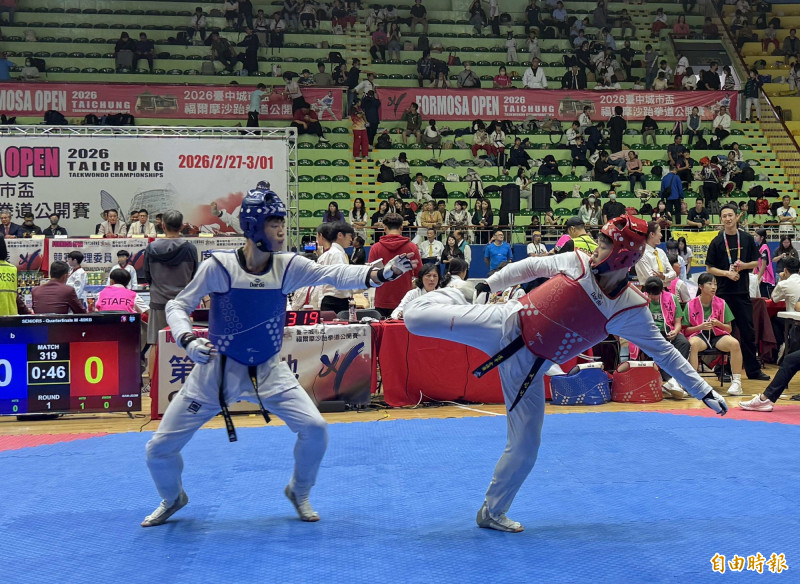 台中城市盃福爾摩沙跆拳道公開賽，來自日、韓、泰等國內外11個國家、3300名選手參賽同場競技。（記者蔡淑媛攝）