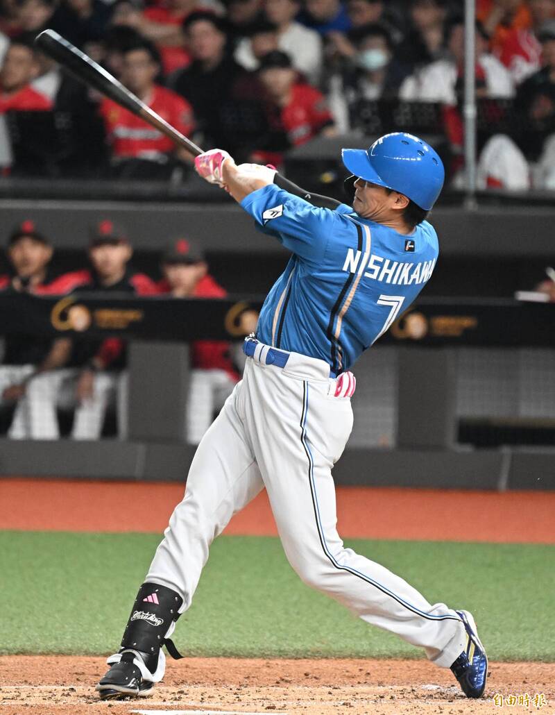 西川遙輝全壘打。（記者林正堃攝）