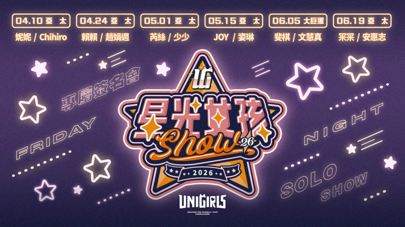 統一獅推出「星光女孩2.0」企畫。（統一獅提供）