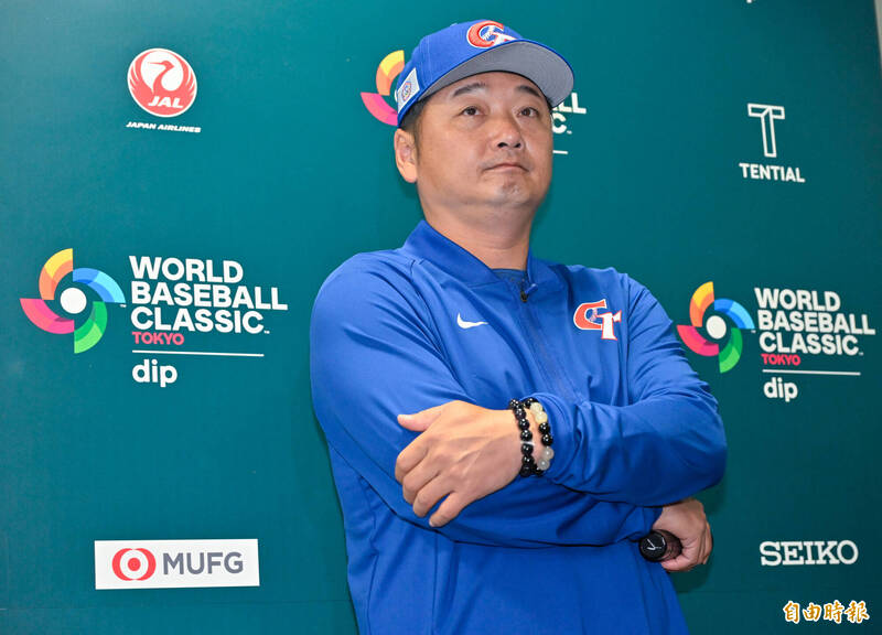 臺灣隊總教練曾豪駒賽前受訪。（特派記者陳志曲攝）