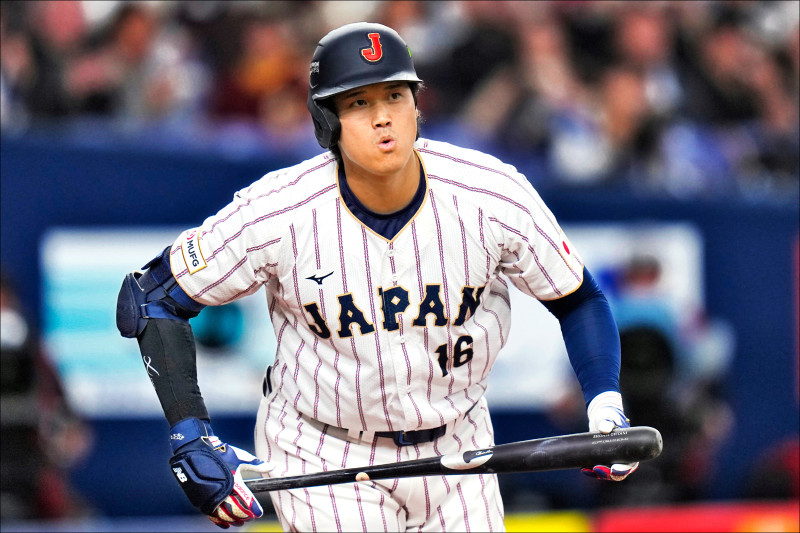 日本隊球星大谷翔平昨在經典賽首場公辦熱身賽，3打席繳白卷。（美聯社）