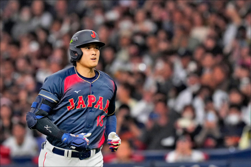 日本隊大谷翔平兩戰合計5次打擊都沒有安打，狀況仍待調整。（美聯社）