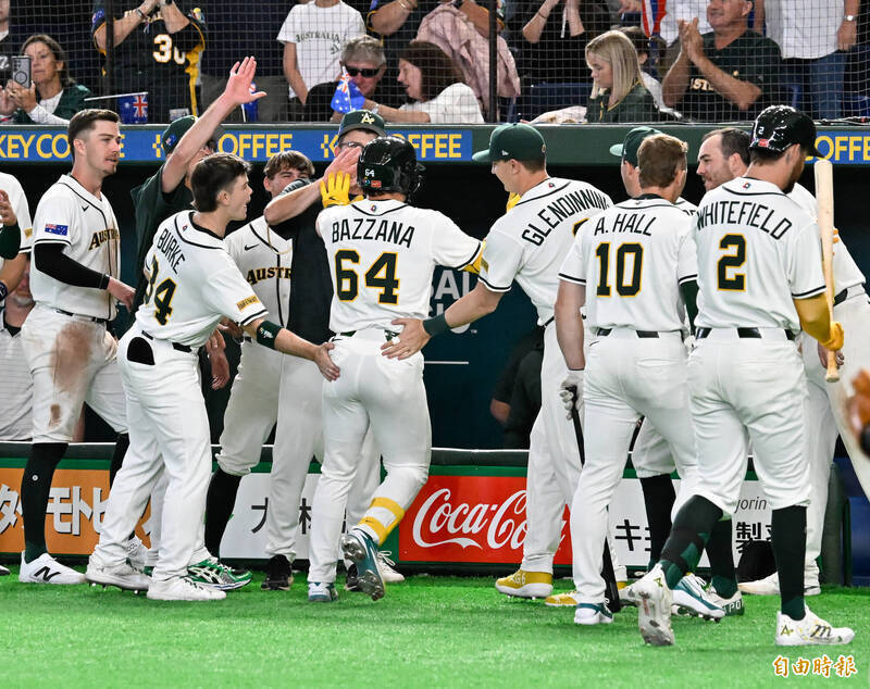 澳洲隊擊敗台灣。（特派記者陳志曲攝）