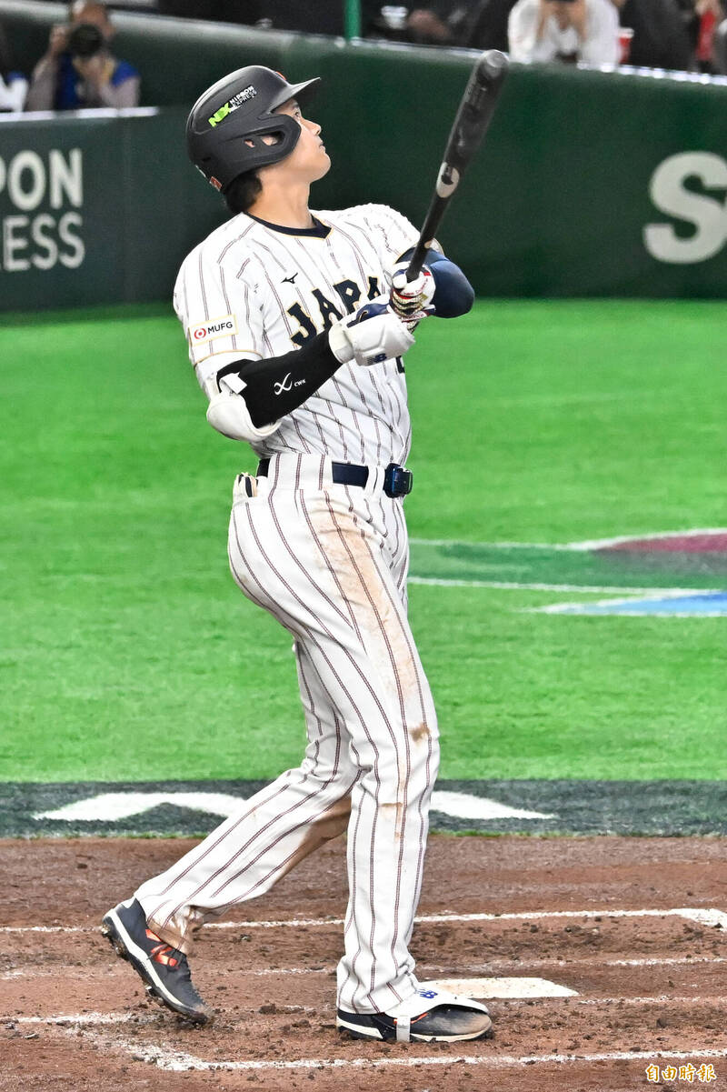 大谷翔平敲出陽春全壘打。（特派記者陳志曲攝）