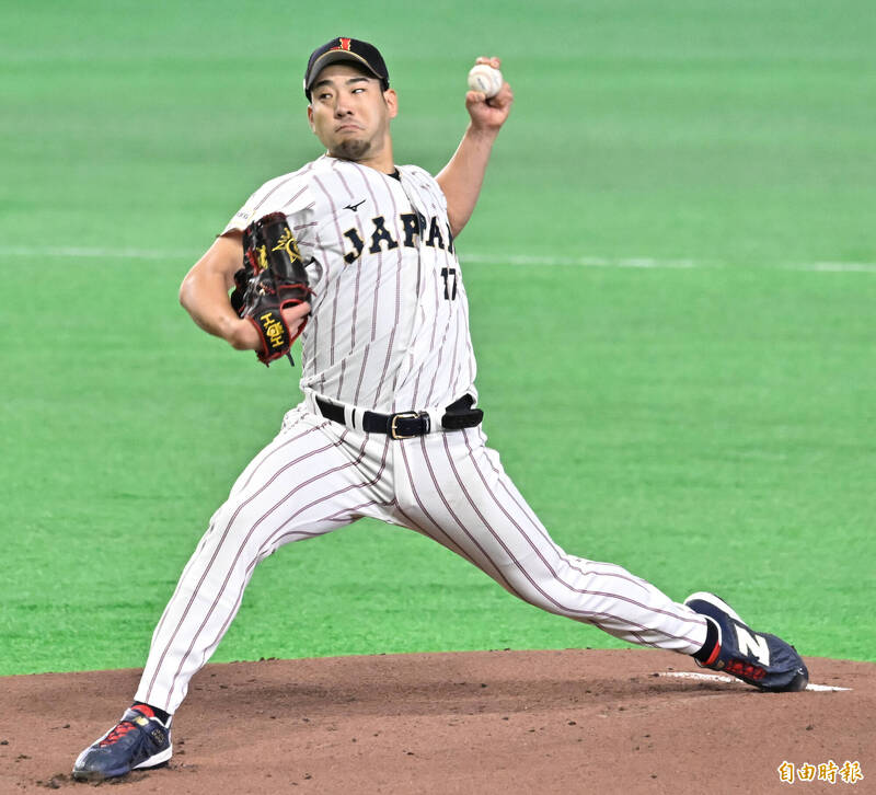 日本隊先發投手菊池雄星。（特派記者陳志曲攝）