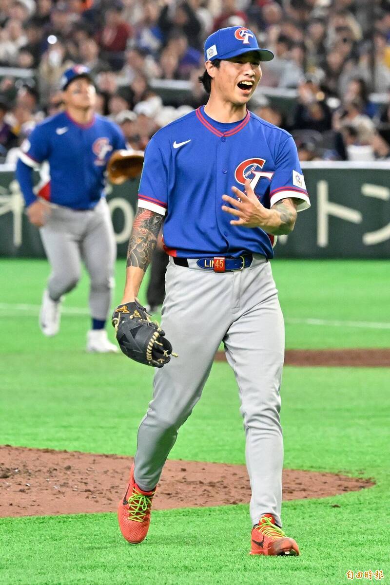 林昱珉高聲歡呼。（特派記者陳志曲攝）