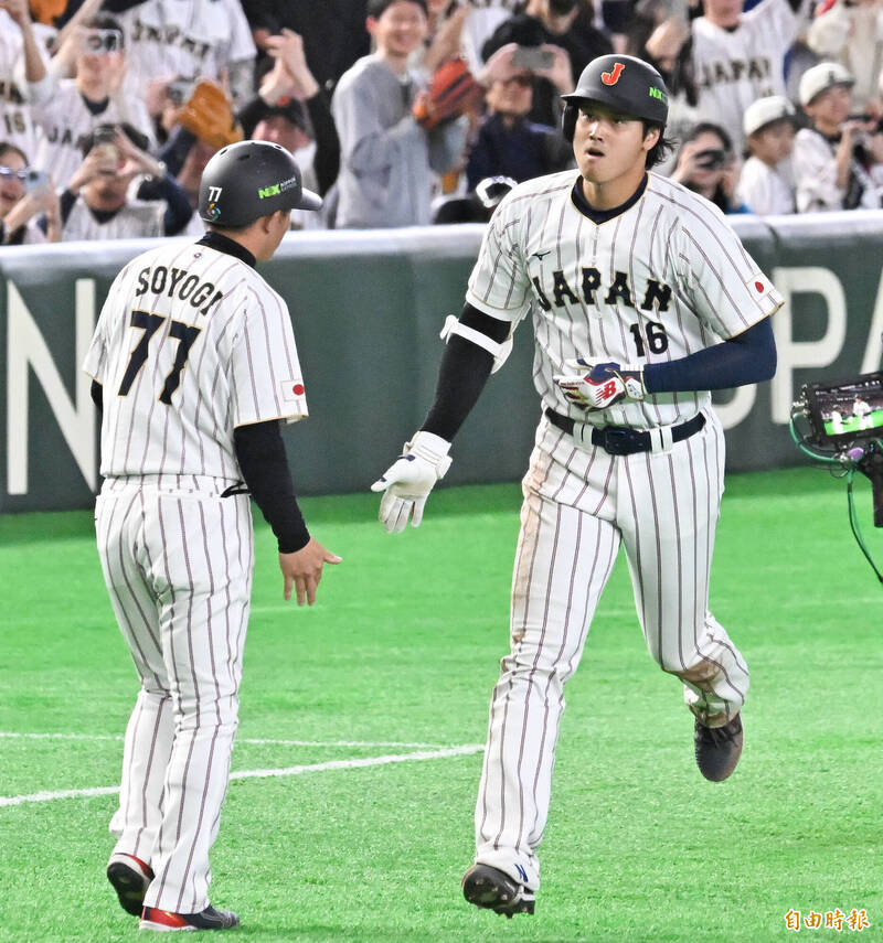 大谷翔平敲出陽春全壘打。（特派記者陳志曲攝）