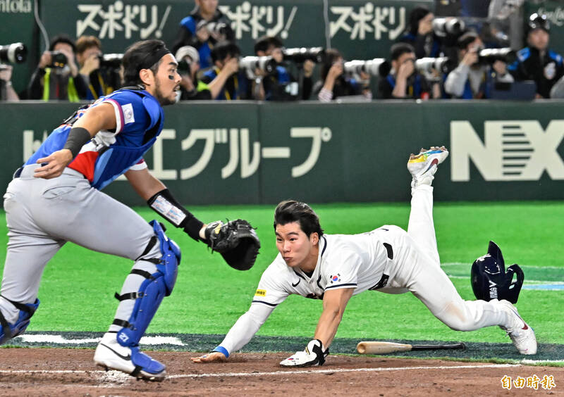 金慧成跑回追平分。（記者陳志曲攝）