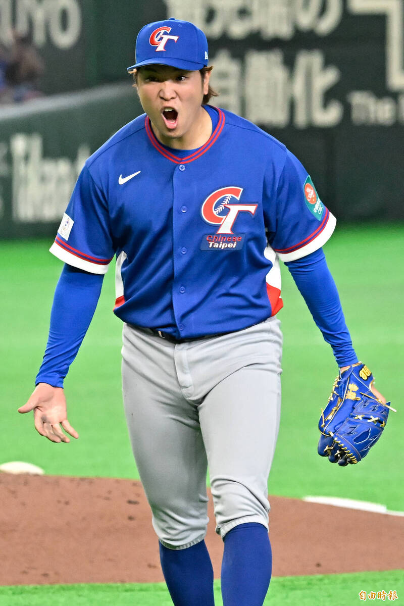 台灣隊先發投手古林睿煬。（特派記者陳志曲攝）