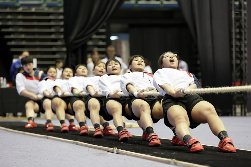 世界室內拔河錦標賽台灣隊贏得女子540公斤級金牌。（拔河協會提供）