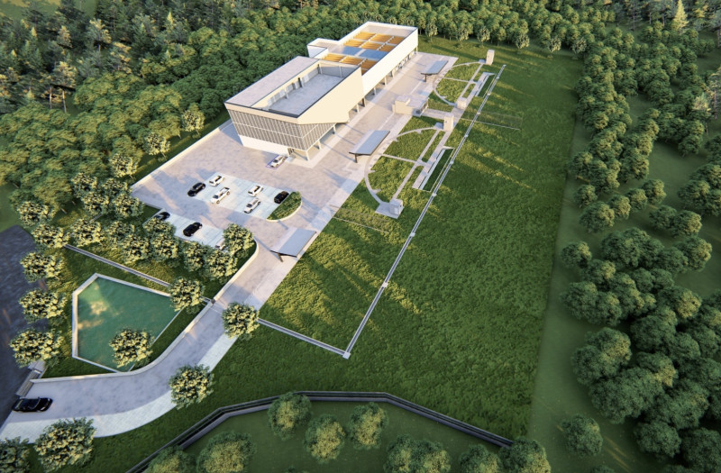 台南關廟射撃樂活運動館完工示意圖。（南市體育局提供）