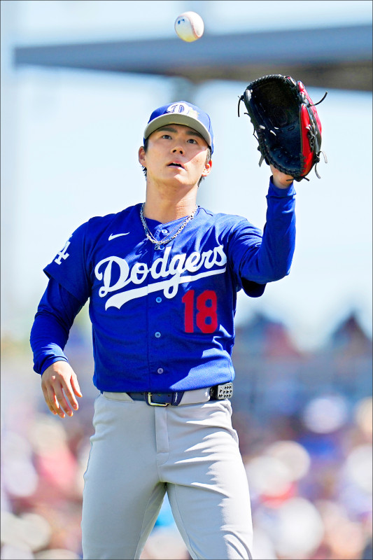 道奇山本由伸連2年扛道奇開幕戰。（資料照，美聯社）