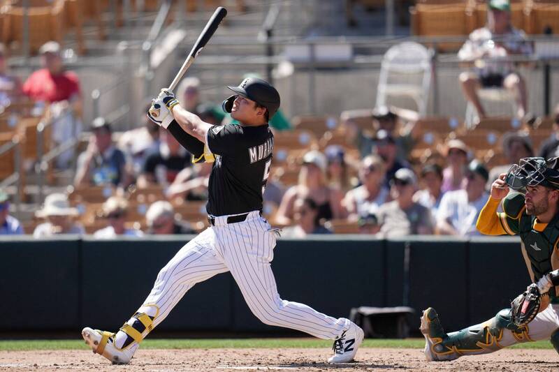 村上宗隆。（美聯社）