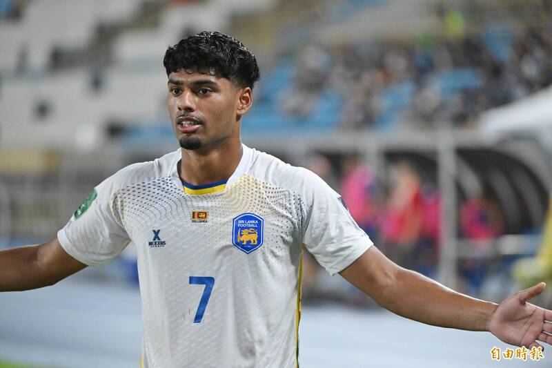 蘇瑞許（R. Suresh）替斯里蘭卡攻下第一分。（記者陳逸寬攝）