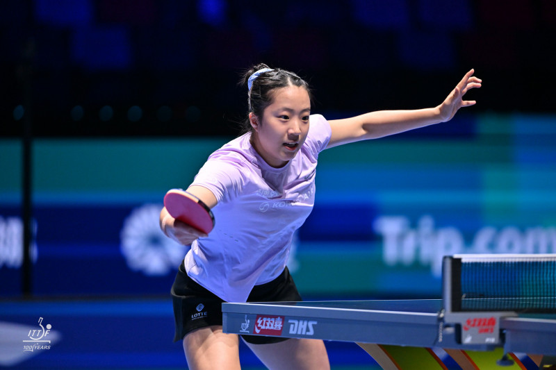 南韓女將申裕斌爆冷扳倒中國好手陳幸同，首度闖進4強。（取自ITTF官網）