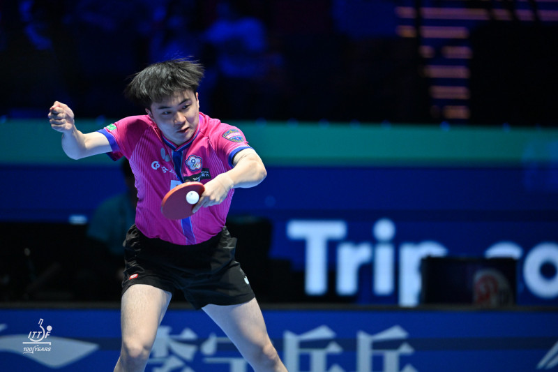 林昀儒在男單4強賽不敵日本新星松島輝空，以銅牌作收。（取自ITTF官網）