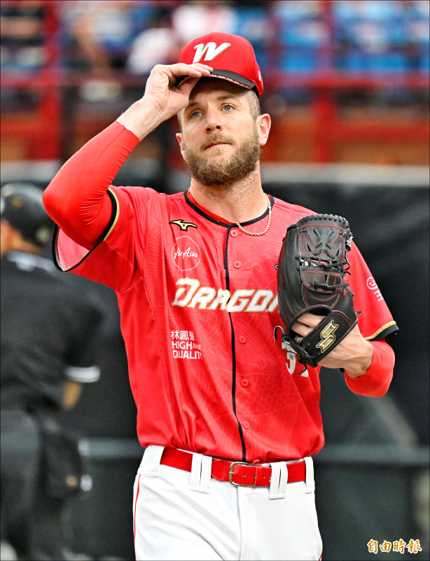 味全鋼龍598K獨居隊史三振王，卻留下輸球遺憾。
（記者林正堃攝）