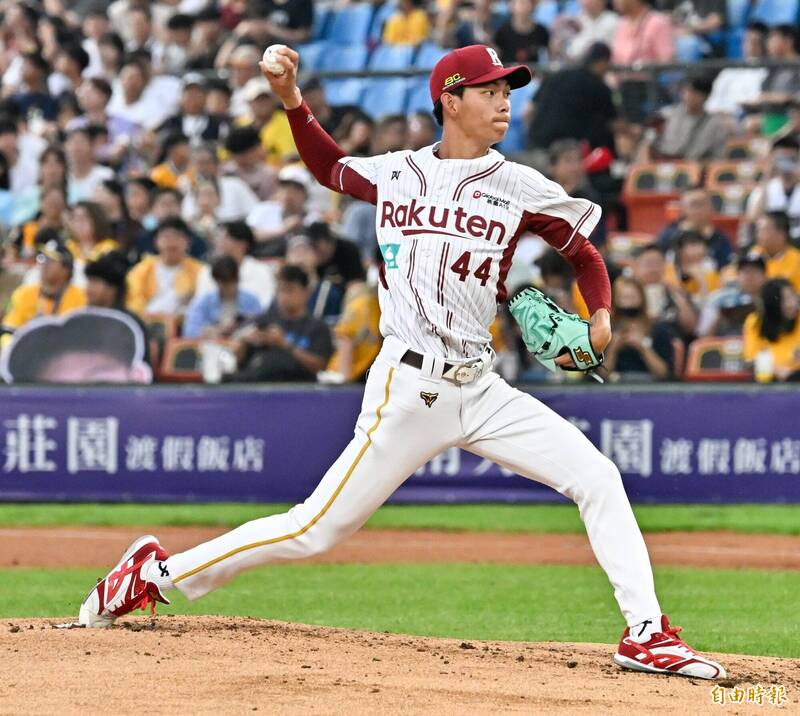 樂天桃猿先發投手曾家輝。（資料照，記者陳志曲攝）