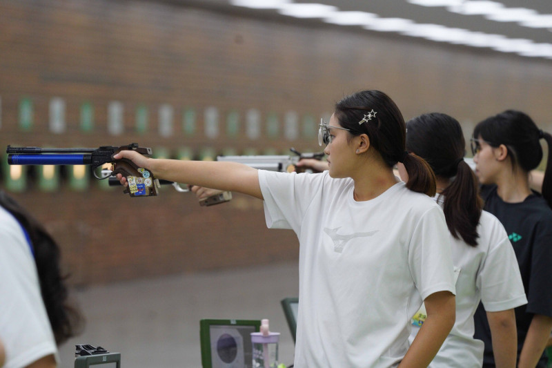全中運射擊賽在桃園市國家運動訓練中心公西靶場進行。（嘉義縣政府提供）