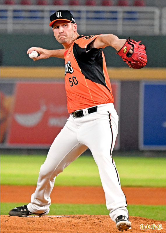 布雷克投出7局失1分優質先發，率獅隊終止3連敗。
（記者林正堃攝）