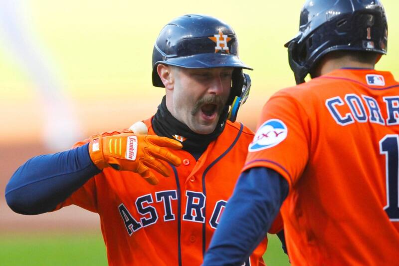 沃克首局開轟幫助太空人先馳得點。（美聯社）