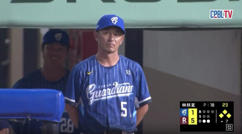 後藤光尊當下傻眼。（取自CPBLTV）