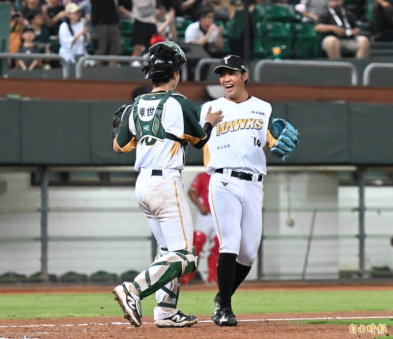 林詩翔關門成功。（記者李惠洲攝）