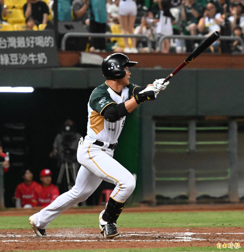 王柏融。（記者李惠洲攝）