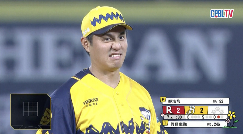 中信兄弟本土王牌鄭浩均。（取自CPBLTV）