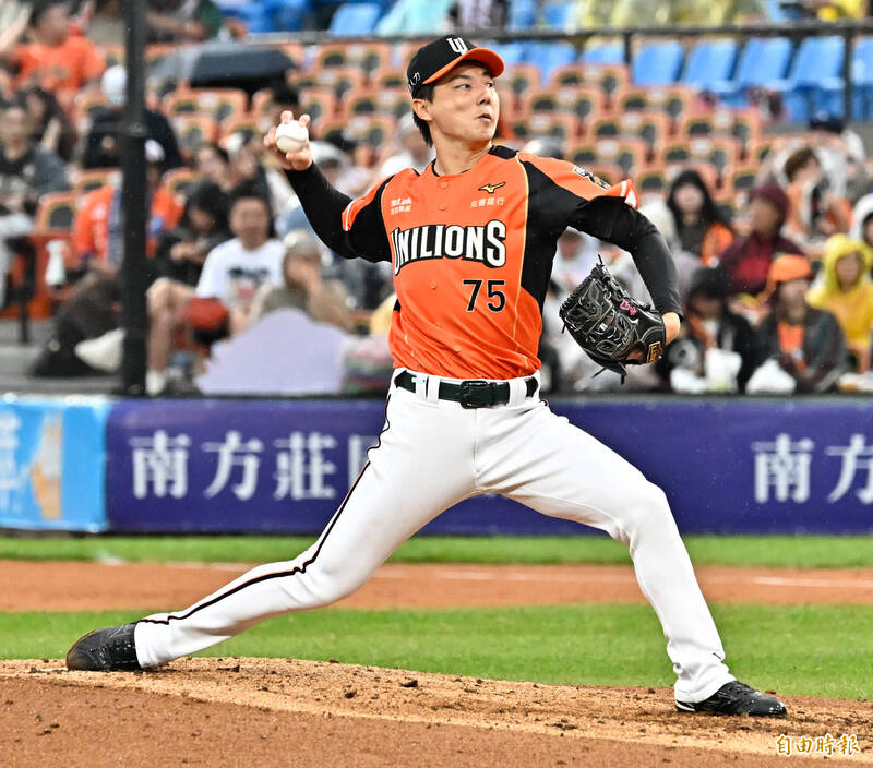 統一獅先發投手郭俊麟。（記者陳志曲攝）