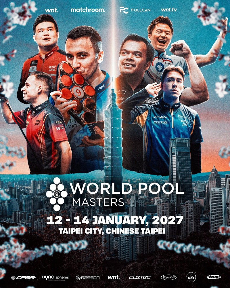 世界花式撞球大師賽明年元月將在台北舉行。（取自Matchroom Pool臉書）