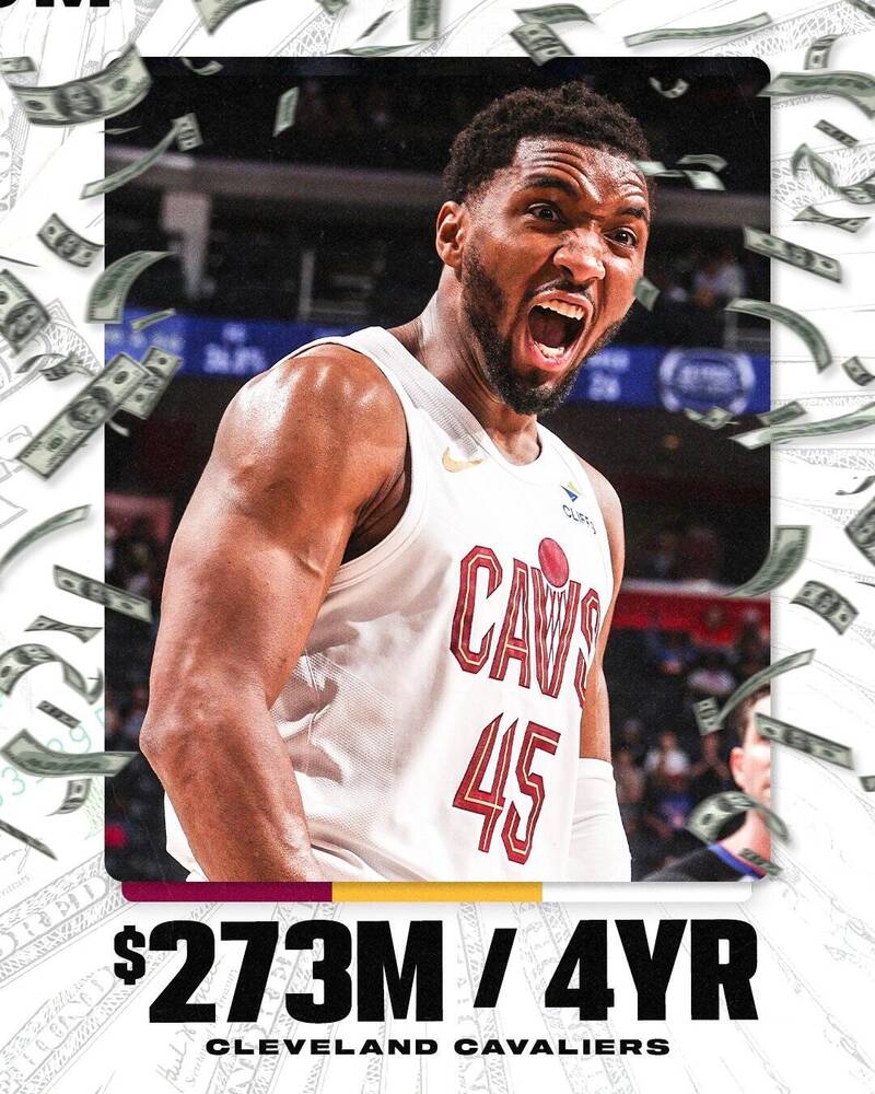 米契爾與騎士簽下延長合約。（取自ESPN X）