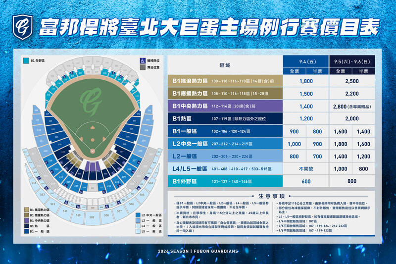 富邦悍將下半季壓軸主題日「悍將中學」將於9月5日（六）、9月6日（日）在台北大巨蛋登場。（富邦悍將提供）