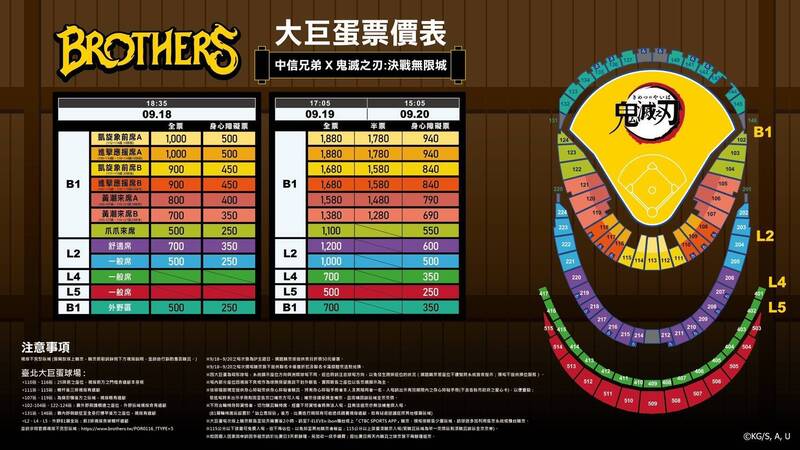 中信兄弟主題日賽事資訊。（中信兄弟提供）