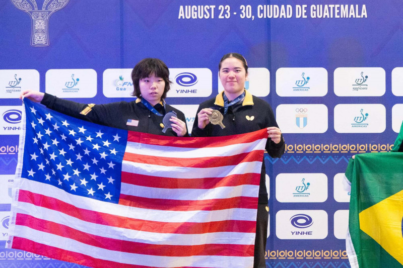 陳伊依和馬若菡贏得U19女雙金牌。（取自ITTF Americas官方臉書）