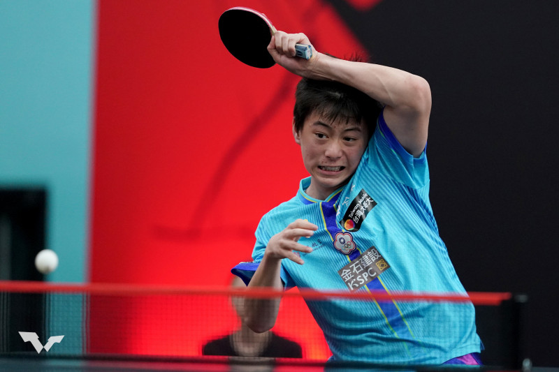郭冠宏在男單首輪敗給德國名將杜達，中止對戰3連勝。（取自WTT官網）