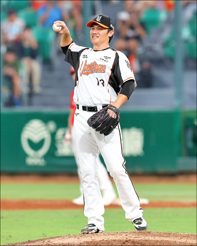 統一獅老將陳鏞基9局上意外中職生涯初登板，投0.1局無失分。（統一獅提供）