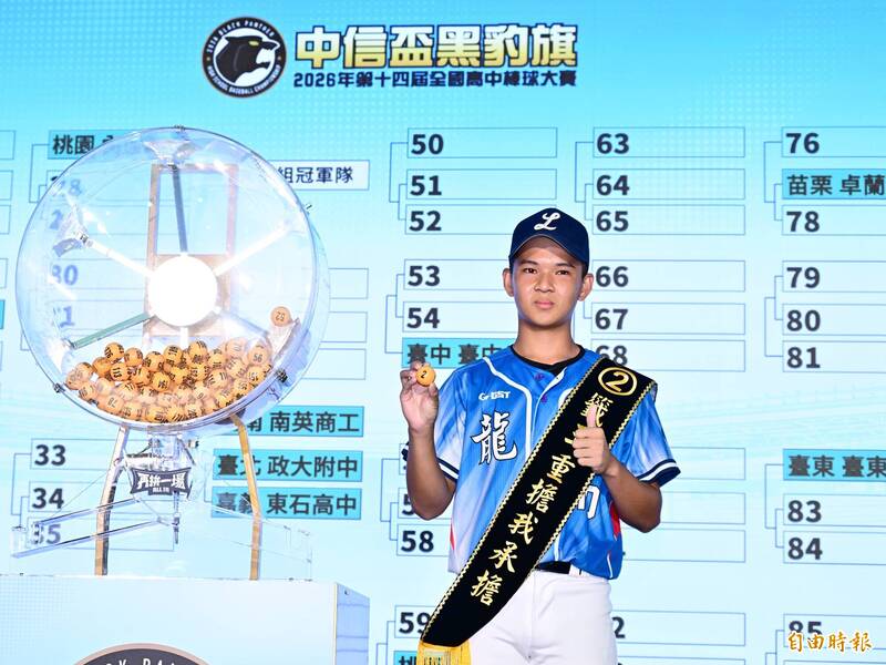 台中龍津高中抽中籤王，將在第一場比賽對決去年冠軍平鎮高中。（記者陳逸寬攝）