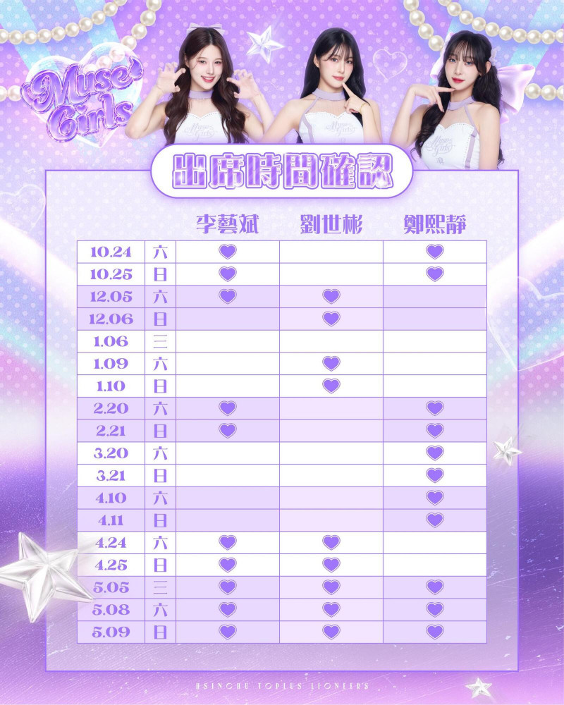 風城慕獅女孩三本柱成軍 成員包含鄭熙靜、李藝斌、劉世彬。（攻城獅提供）