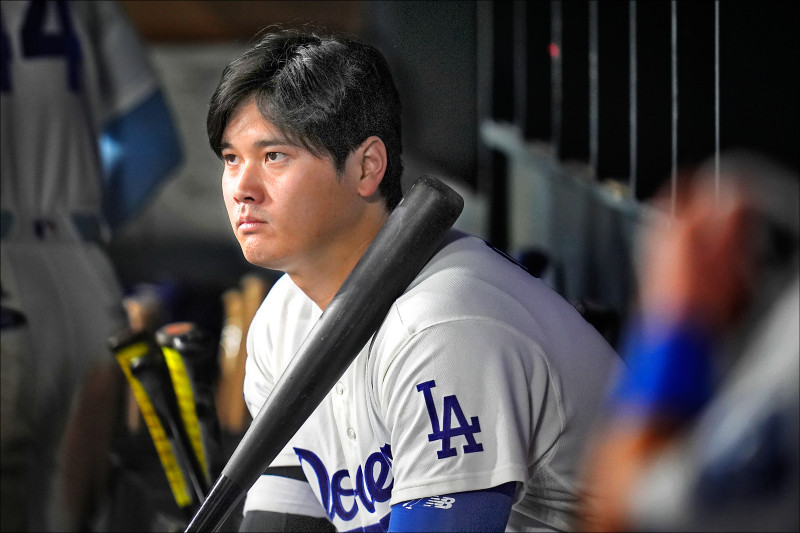 大谷翔平季後賽開轟，仍挽救不了道奇。（路透）