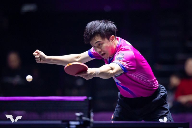 林昀儒在決勝局錯過3個賽末點，遭南韓一哥張禹珍逆轉。（取自WTT官網）