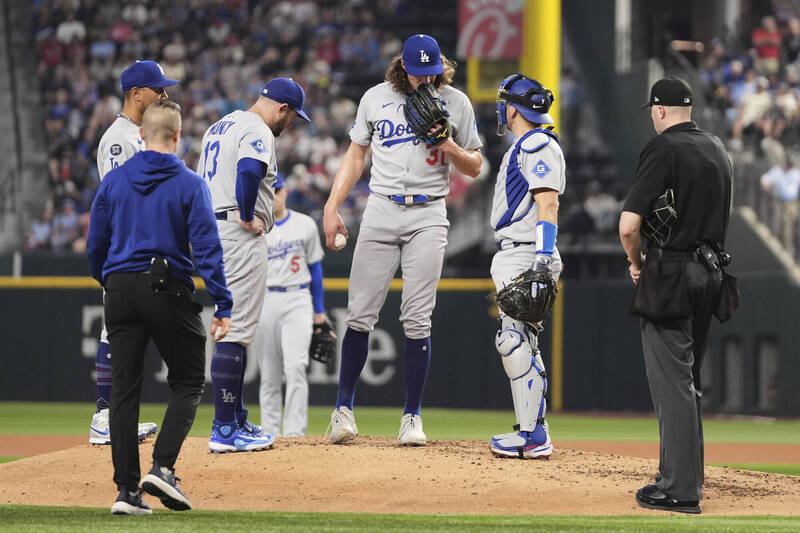 MLB》道奇王牌強投只投4局意外退場! 總教練羅伯斯並不擔心 MLB》道奇王牌強投只投4局意外退場! 總教練羅伯斯並不擔心