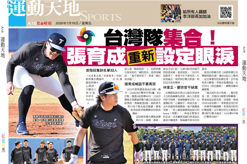 台灣隊集合！ 張育成重新設定眼淚